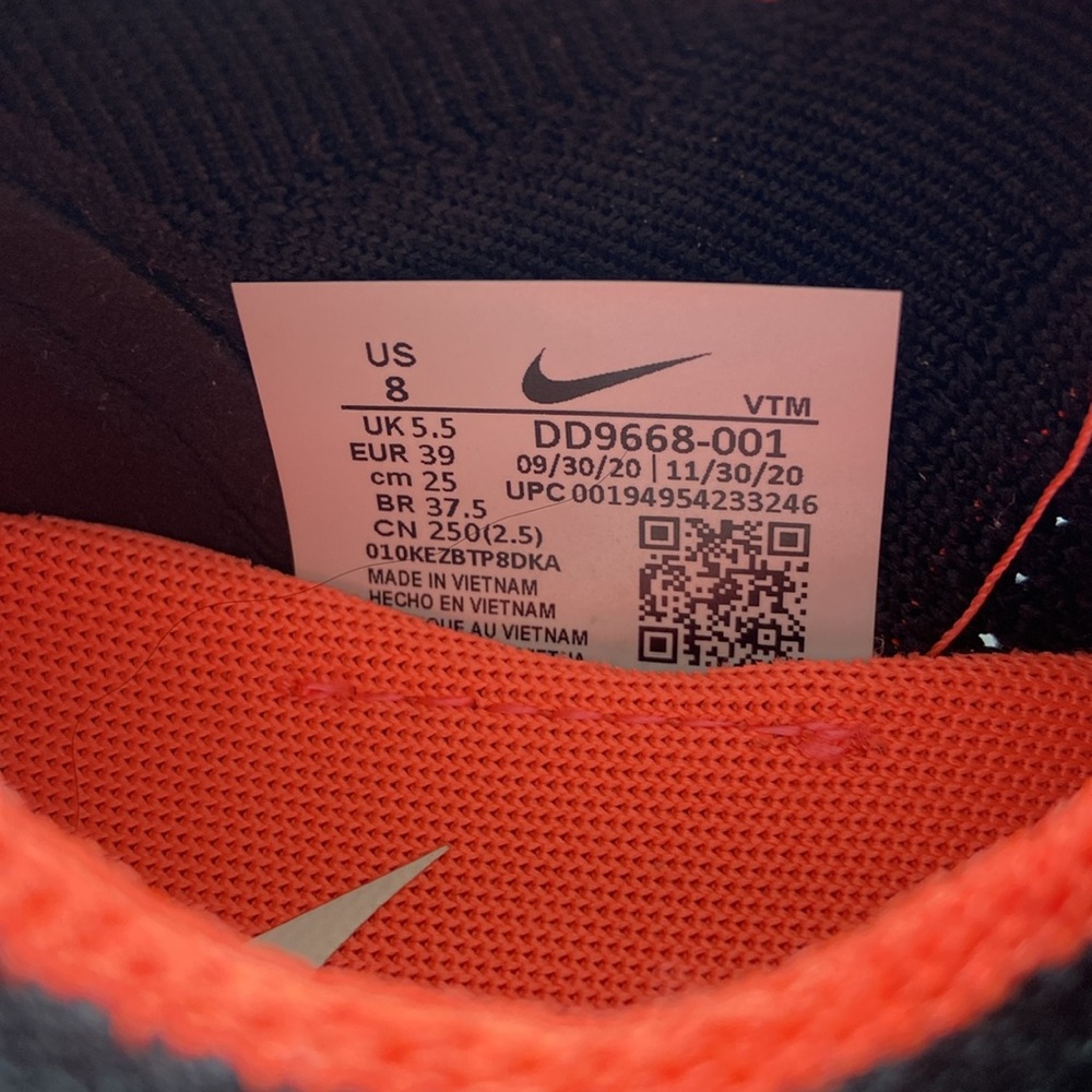 Nike Women’s Slip-On Knit Trainers — Black, Orange & White - Picture 8 of 8